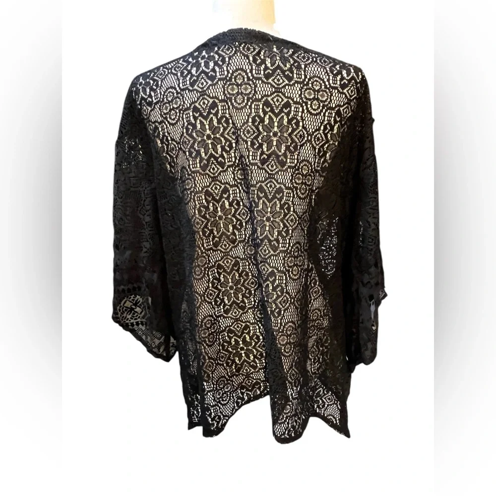 Hollister Black Lace Open Front Cardigan